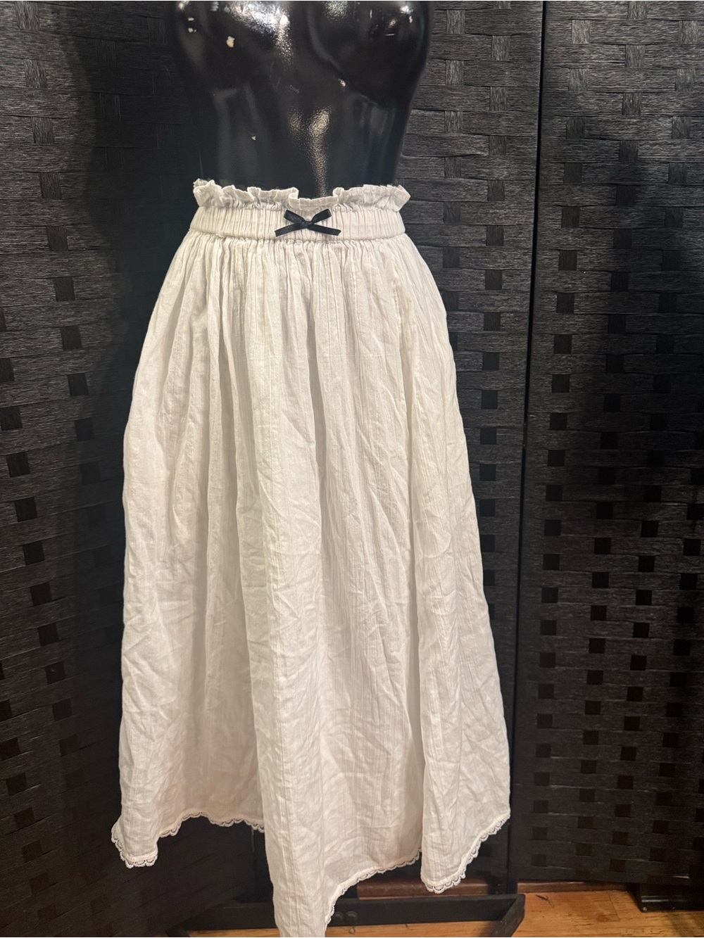 Free People White Cotton Skirt Sz XS Maxi